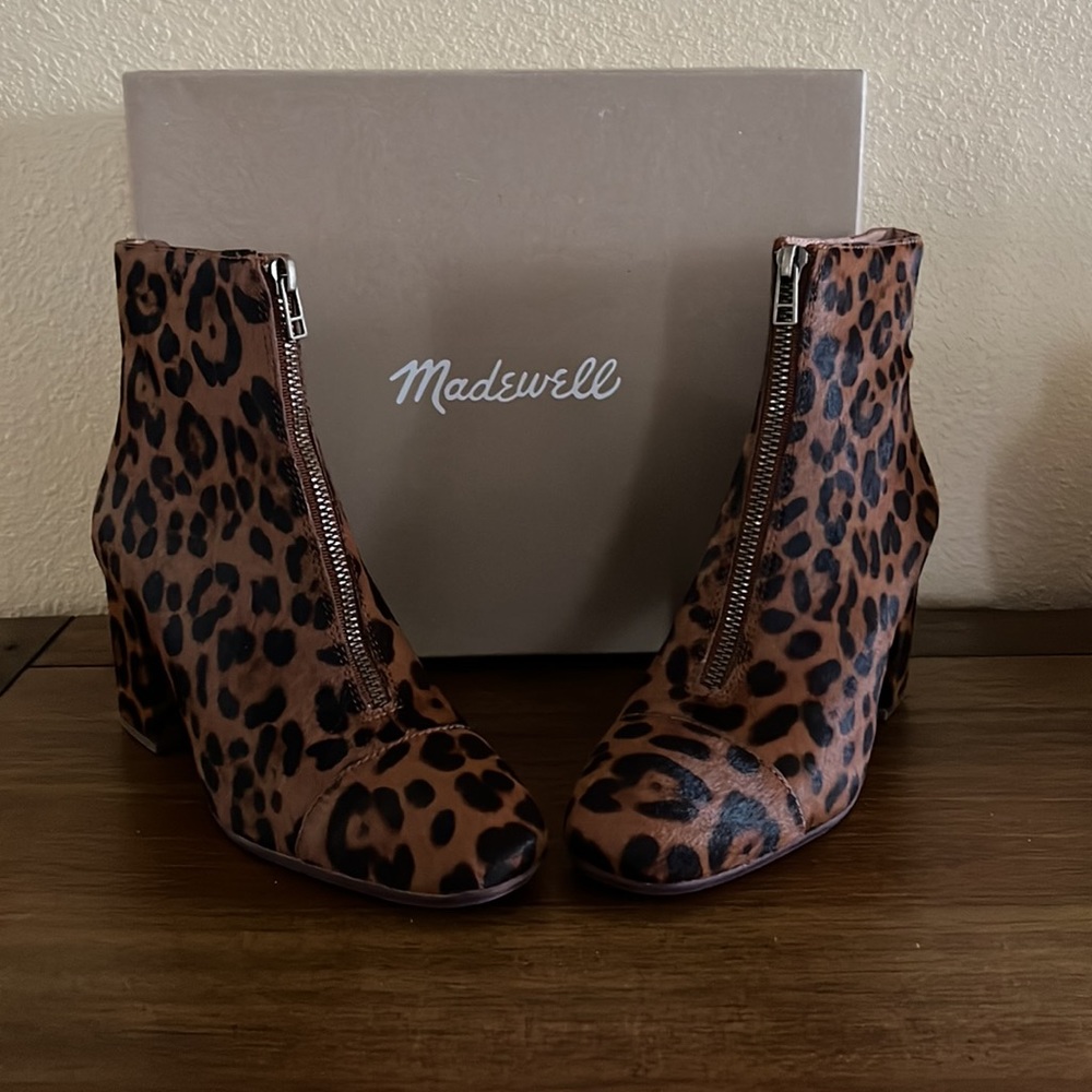 Madewell Leopard Calf Hair Booties